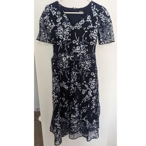 Floral navy dress